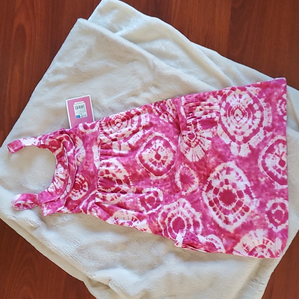 Pink and white tye-dye dress. Girls size 10/12